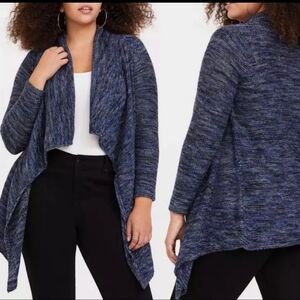 Torrid marled knit  drape open  front cardigan sweater Size 2x